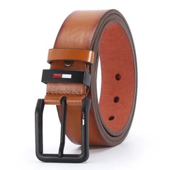 Men’s 120cm x 3.8cm PU Leather Belt Alloy Square Pin Buckle Business Casual