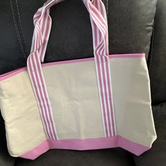 Victoria’s Secret 2026 Pink & Beige Canvas Tote Bag #4347, New with Tags