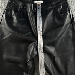 12th Tribe Womens Pants Black Size XL High Rise Wide Leg Faux Leather Cotton