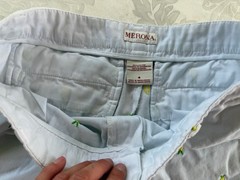 Merona Women’s Chino Shorts Size 4 Light Blue Pineapple Embroidered Cuffed