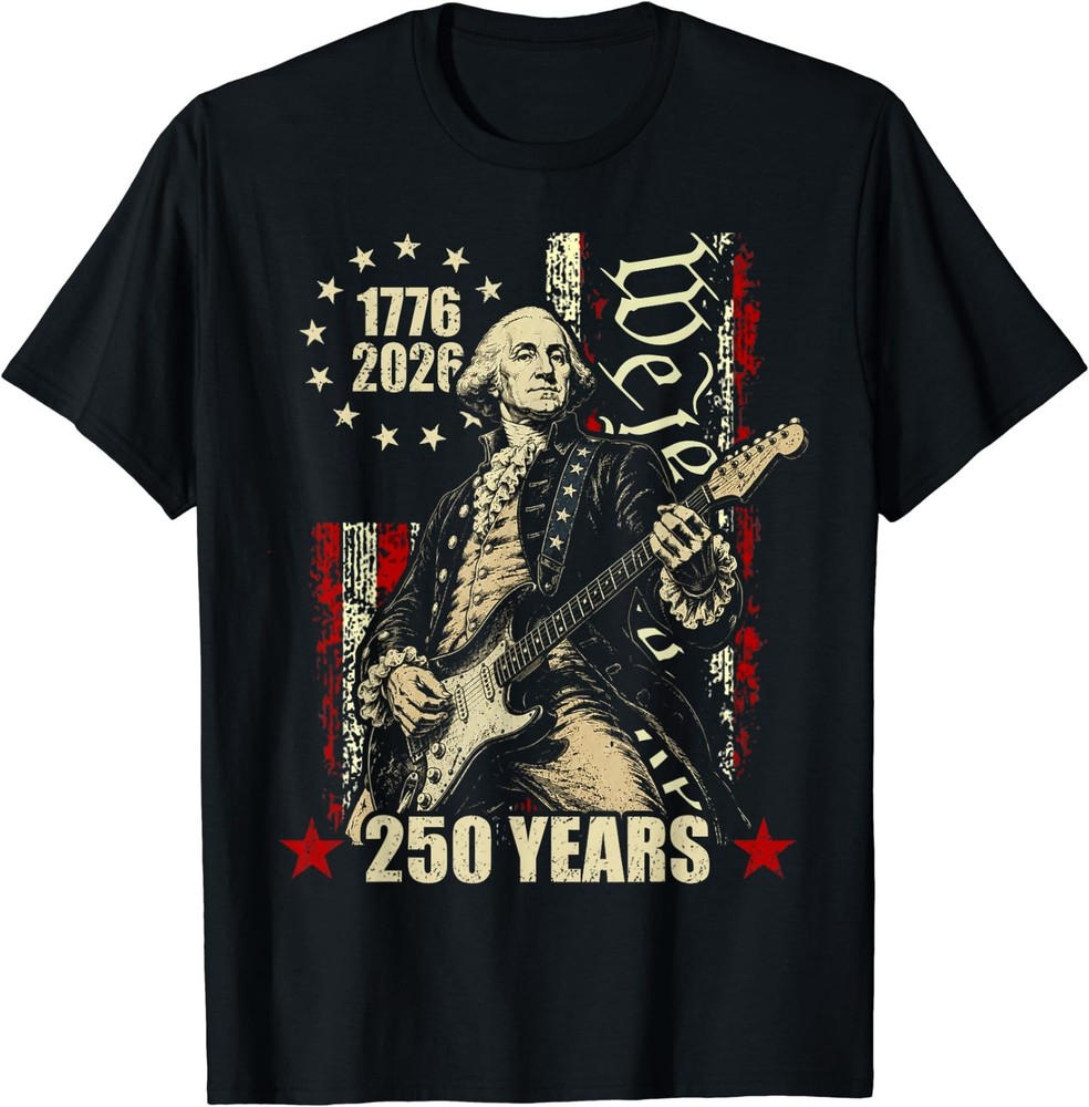 250 Years George Washington American Flag 1776-2026 July 4th T-Shirt