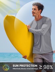 UPF80+ Men’s Fishing Shirts Skin Protection Quick Dry Casual Long Sleeve Tops US
