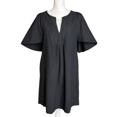 Tuckernuck Pomander Place Finley Dress S Black Minimalist Cotton Mini Shift