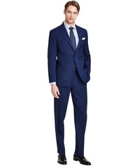 Nautica Mens Modern fit 2 Piece Suit 36 S Pants 30 / 30 Navy Blue Birdseye
