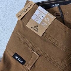 NEW! Prana Stretch Zion Slim Pant II Mens 42/34 Sepia Brown Tapered Stretch $95