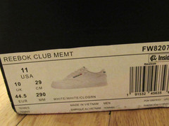 Reebok Club MEMORYTECH Men’s White/Green Leather, Size 11
