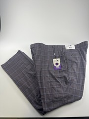 $135 NEW Tayion Mens 44Wx32L Lavender Classic Fit Dress Pants Plaid Stretch
