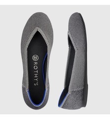 Rothys Black White Houndstooth The Daily Flat Sz 8.5 Washable Ballet Flats