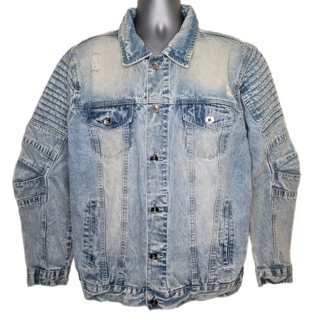 Southpole Moto Acid Wash Denim Jacket