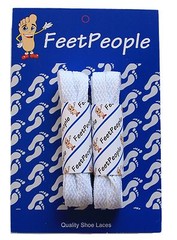 FeetPeople Flat Laces, 2 Pair Pack, 27 – 72 inches, WHITE