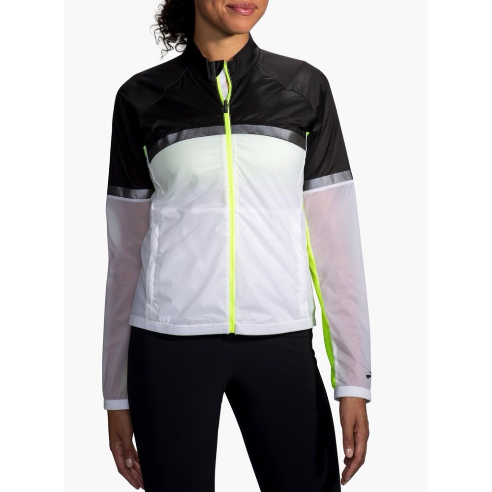 Brooks Carbonite Jacket Lightweight Reflective Wind Water Resistant Women L Run