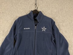 Dallas Cowboys Columbia Fleece Jacket Mens L Blue Full Zip Long Sleeve Pockets