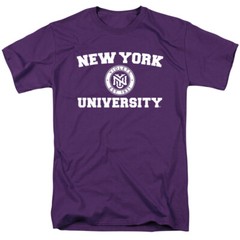 New York University Adult T-Shirt Circle Logo, Purple, S-4XL