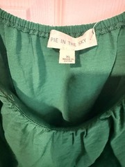 Pie in the Sky Smocked Back Tie Front Long Sleeve Mini Dress in Hunter Green