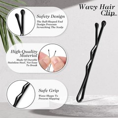 Mini Bobby Pins, 50PCS 1.37 Inch Small Wavy Hair Pins Metal Hair Clip Hairpins f