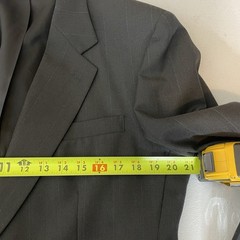 Towncraft 2 Piece Suit Mens 38R 32×29 Gray Striped Polyester Worsted Wool Pants