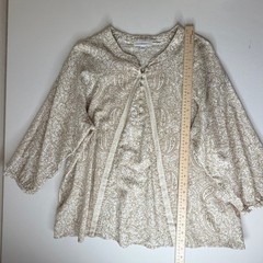 J Jill Pure Jill Organic Cotton Paisley Tunic Top Large Boho Comfy Natural Fiber
