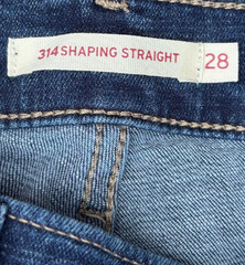 Levis 314 Shaping Straight Women’s Jeans W28 L32 Wash Blue Indigo Stretch