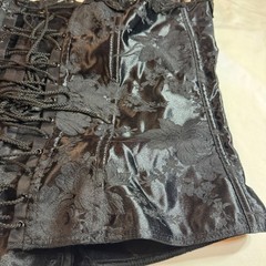Vintage Empire Intimates Black Floral Brocade Corset Size 46 Whimsical Fairy Y2K