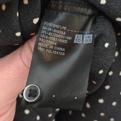 Uniqlo Printed Polka Dot V-Neck Long-Sleeve Mini Dress