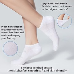 8 Pairs Ankle Socks Women’s and Men Thin Athletic Running 7-9 8 Pairs White