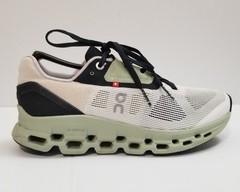 On Cloudstratus White Black Sage Green Running Shoes 39.98997 Women’s Size 6.5