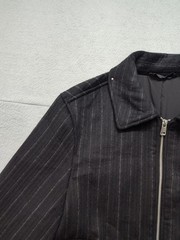 ZARA Men Jacket S Black Stripe Full Zip Pockets Collared Summer Elegant Outdoor