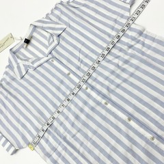 Universal Thread Womens Size S Dolman Short Sleeve Button Down Shirt Blue Stripe
