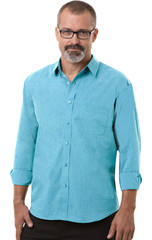 Blue Generation BG8216 Men’s Long Sleeve Untucked Fit Crossweave Shirt