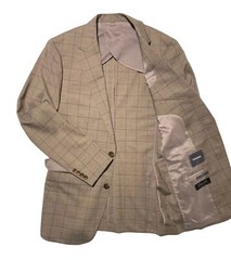 NWOT Bonobos Slim Tollegno 1900 Stretch Windowpane Halflined Men Sportcoat 38L