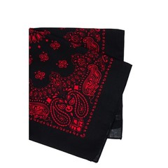 Rothco Jumbo Trainmen Paisley Bandana Cotton Black Red Headwrap FaceCover 27X27