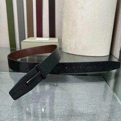 Tom Ford Black Brown Reversible Leather T Buckle 38mm Dress Belt w/ Box