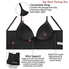 Low Back Bra Wireless Padded Bralette Comfort Halter Backless Cross Multiway USA