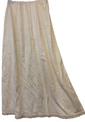 Warners Half Slip S Beige Silky Lace Trim Vintage Modesty Lingerie 30.5 Inches