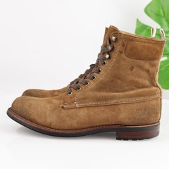 rag & bone Mens Officer Boot Size 10 M Brown Distress Suede Lace Up USA Lug Sole