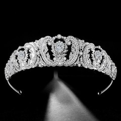 4.8cm Tall Quality CZ Crystal Wedding Queen Princess Prom Tiara Crown For Women