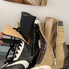 Women’s Pointed Toe Ankle Short Boots Two Tone Color Block Patchwork Shoes 2026