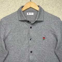 Charles Tyrwhitt England Rugby Gray Knit Button Front Shirt Men’s Medium