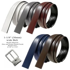 Classic Buckle Reversible Belt Genuine Leather Dress Casual Belt 1-1/8″ Wide