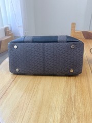 michael kors crossbody New Austin Black Leather Signature Logo Stripe