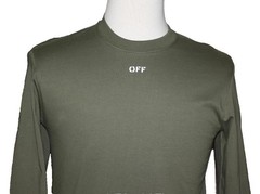 NEW Off-White Moss Stamp Skate Logo Crewneck Made in Portugal Sz L NWT $425