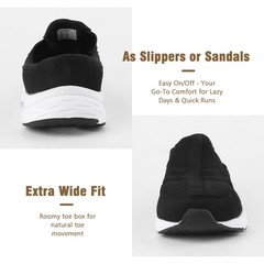 Mens Wide Slip On Mule Shoes Comfortable Closed-Toe Clogs Walking Sneaker Shoes