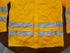 Reflective Yellow Nylon Work Jacket M Mens Lightweight Reflective Delivery Rain