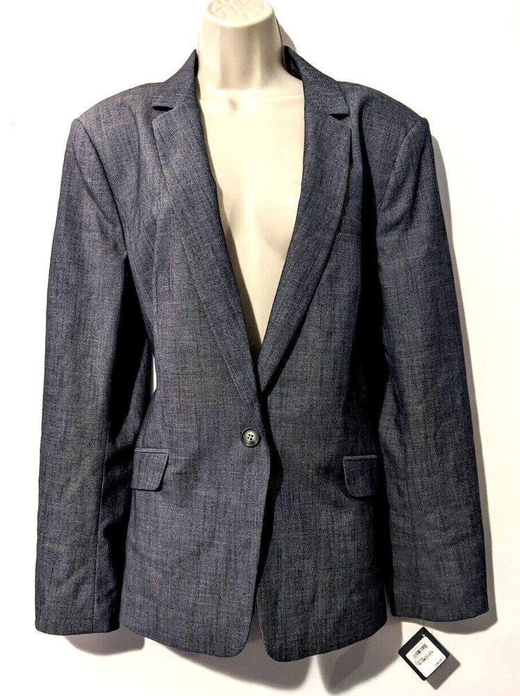 NWT Halogen Women’s One Button Blazer Jacket Sz 16 Polyester Blend Smooth Lined