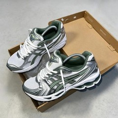 Asics Gel Kayano 14 White Pure Silver Slate Grey Sage Running Shoes 1201A019-107