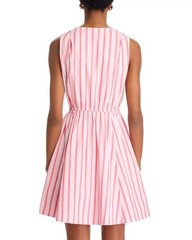 Derek Lam 10 Crosby Tia Benibana Pink Striped Fit & Flare Mini Dress Size 4