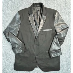 International Concepts Women’s XL Black Faux Leather Career Blazer Office Jacket