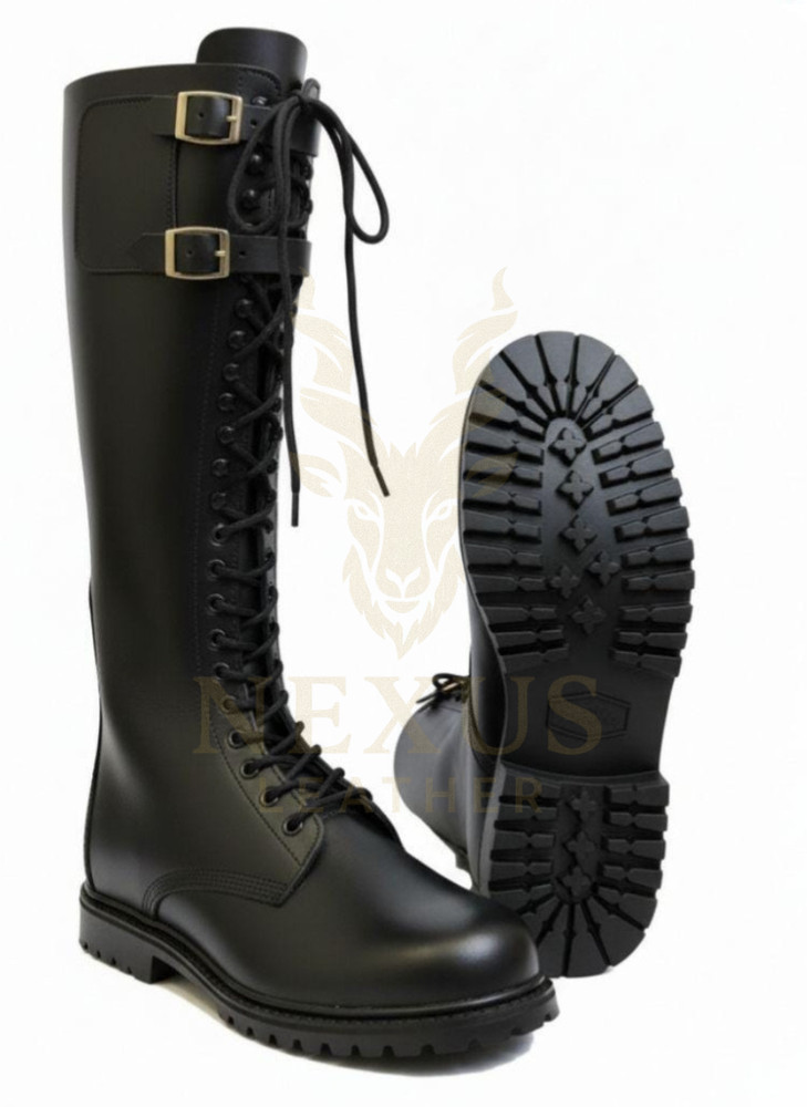 Handmade German SA Leather Boot With Rubber Sole. Military Boot, Long Boot, Boot