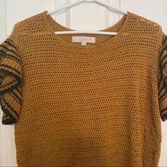 Ann Taylor Loft Boho Knit Shortsleeve Cotton blend Top Medium