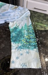 Collections Etc. Christmas Tree Embellished Top XXL NWOT Asymmetrical Hem